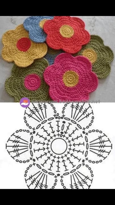 Crochet Coasters Free Pattern, Coaster Pattern, Crochet Coaster Pattern, Crochet Coaster, Easy Crochet Blanket, Crocheted Flowers, Crochet Motif Patterns, Stitch Work, Adorable Crochet