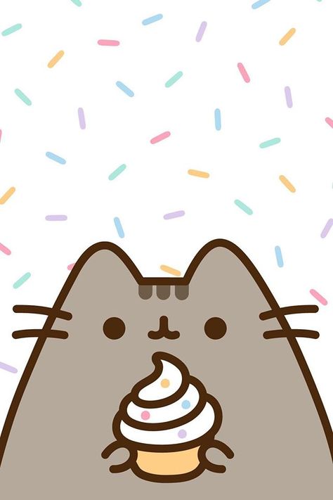 Pusheen the cat! Pusheen Birthday, Cat Wallpapers, Tapeta Harry Potter, Pusheen Cute, Images Kawaii, Pusheen Cat, Wallpapers Android, Wallpaper Tumblr, Cute Kawaii Drawings