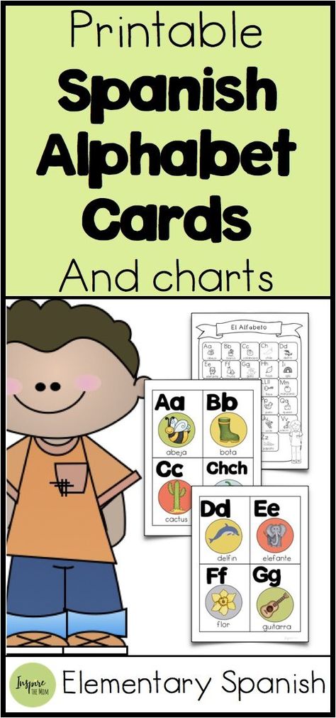 Printable Spanish Alphabet Cards and Charts- (Targetas del alfabeto) - Inspire the Mom Spanish Alphabet Printable, Spanish Alphabet Pronunciation, Spanish Alphabet Activities, Spanish Alphabet Chart, Spanish Alphabet Letters, Homeschool Foreign Language, Spanish Lessons For Kids, Alphabet Chart, Printable Flashcards