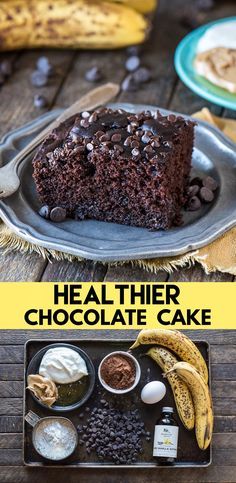 Sugarfree Cake, Greek Yogurt And Honey, Healthy Chocolate Cake, Chocolate Banana Cake, Resipi Kek, Banana Muffin, Bolo Fit, Sugar Free Cake, Healthy Cake Recipes