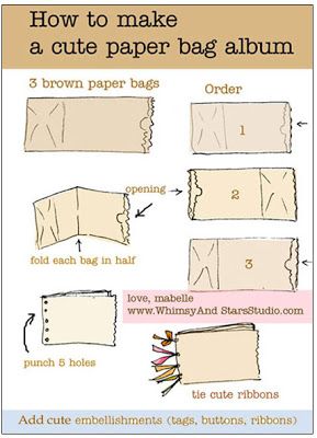 Paper Bag Books, How To Make A Paper Bag, Diy Paper Bag, Paper Bag Album, Paper Bag Scrapbook, Paper Bag Crafts, Folding Origami, How To Make Scrapbook, Cute Paper