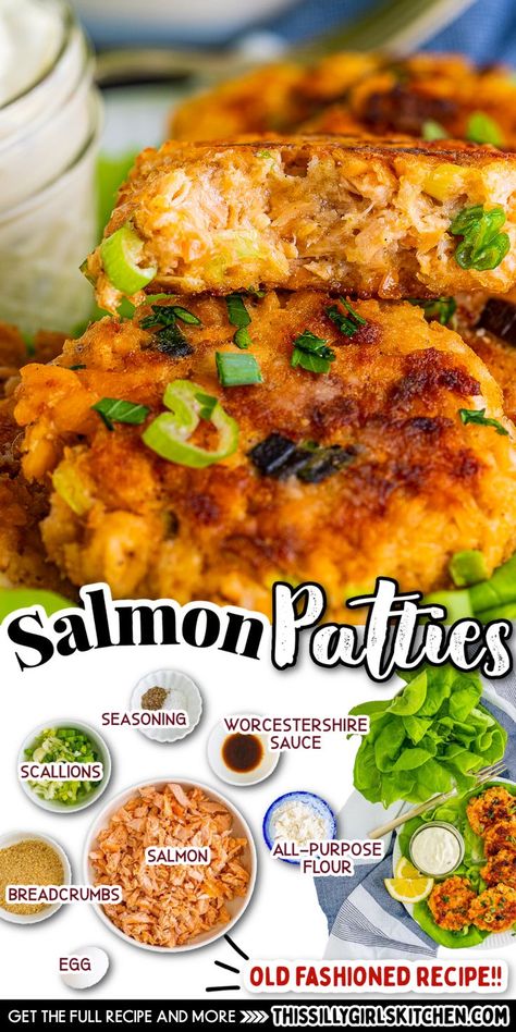 Easy Salmon Patties Pink Salmon Patties Recipes, Salmon Patties With Fresh Salmon, Pink Salmon Recipes, Easy Salmon Patties, Tilapia Recipes Easy, Salmon Burger Recipe, Canned Salmon Recipes, Cardio Diet, Canned Fish