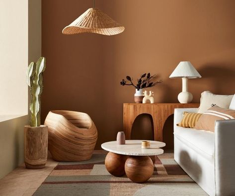 Colour Forecast 2023, Brunswick House, Earthy Living Room, Forces Of Nature, Homes To Love, Color Forecasting, Brown Walls, Paint Brands, Cool Christmas Trees