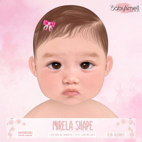 Baby Smell - Mirela Shape For LullaBeebs Infant Avatar ( Head - AQUARIUS). Includes 2 shapes (Size 1 / Size 2) Style Card Included. Available February 25th ಌ Roselline Event ಌ Sims 4 Newborn Cc Hair, Ts4 Infant Skin, Sims 4 Cc Infant Skin Overlay, Sims 4 Toddler Skin Overlay, Sims 4 Cartoon Skin, Sims 4 Infant Clothing Cc, Sims 4 Cc Baby Skin, Sims 4 Infant Eyes, Sims 4 Coffee Machine