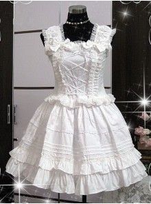 Classic Lolita Dress - Classic Lolita Shop | Lolitain.com White Goth Dress, Classic Lolita, Goth Dress, Wedding Party Dress, White Sleeveless Dress, White Sleeveless, Lolita Dress, Gothic Lolita, Dress C