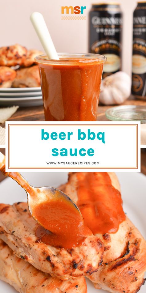 Looking for an EASY Beer BBQ Sauce to pair with your favorite brews at your next cookout? Look no further than this delicious sauce recipe! Beer Wing Sauce, Beer Bbq Sauce Recipe, Beer Bbq Sauce, Food Rocks, Beer Sauce, Chicken Wing Sauces, Bbq Sauces, Bbq Food, Tacos And Burritos