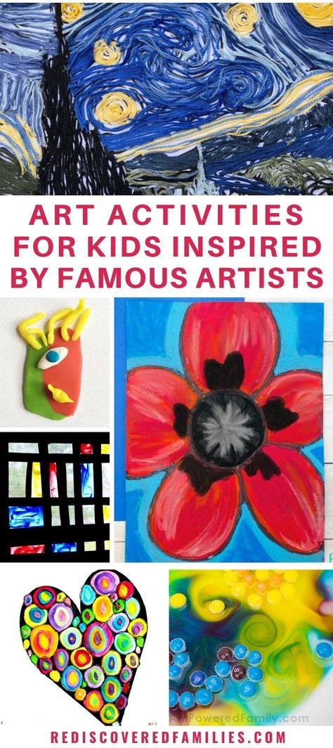 Famous Artist Inspired Art Projects, Famous Artist Preschool Theme, Meet The Masters Art Projects, Artists For Preschoolers, Art Projects Based On Famous Artists, Art Lesson Plans For Preschoolers, Art By Famous Artists, Famous Artists For Preschool, Preschool Famous Artist Projects