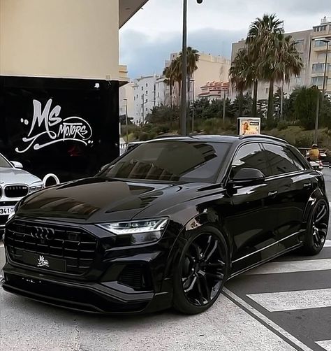 Audi Rsq8 Black, Audi Rsq8, Black Monster, Luxury Cars Audi, Audi Q8, Black Audi, Aesthetic Cool, Audi Rs3, Luxurious Cars