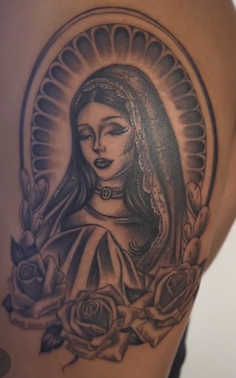 Virgen de Guadalupe Tattoo Sleeve Tattoos Virgin Mary, Girly Virgin Mary Tattoo, Mexican Mom Tattoo, Our Lady Guadalupe Tattoo, Gualupe Tattoo, Virgin Maria Tattoo, Virgin Mary Tattoo For Women Arm, Lady Guadalupe Tattoo, Virgen De Guadalupe Tattoo Ideas Women