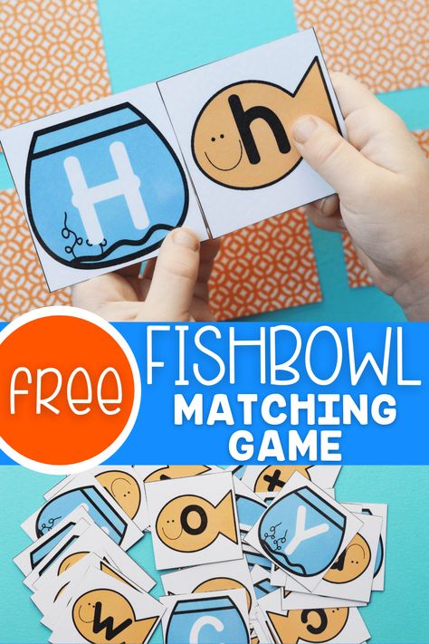 Print out this fun alphabet matching game to make learning letters fun! It's the perfect no-prep alphabet activity for preschool and Kindergarten!     Alphabet Matching Game | Fish Alphabet | Printable Alphabet Activity | Alphabet Printable for preschool |  Letter Matching Game | Life Over C's     #alphabet #matchinggame #preschool #letters #fishtheme #lifeovercs Letter Matching Games For Preschool, Letter Matching Activities Kindergarten, Abc Matching Game, Letter Games Kindergarten, Learning The Alphabet Preschool, Letter Activities For Kindergarten Free Printable, Matching Letters Activities, Letter Matching Printable Free, Fun Phonics Activities Kindergarten