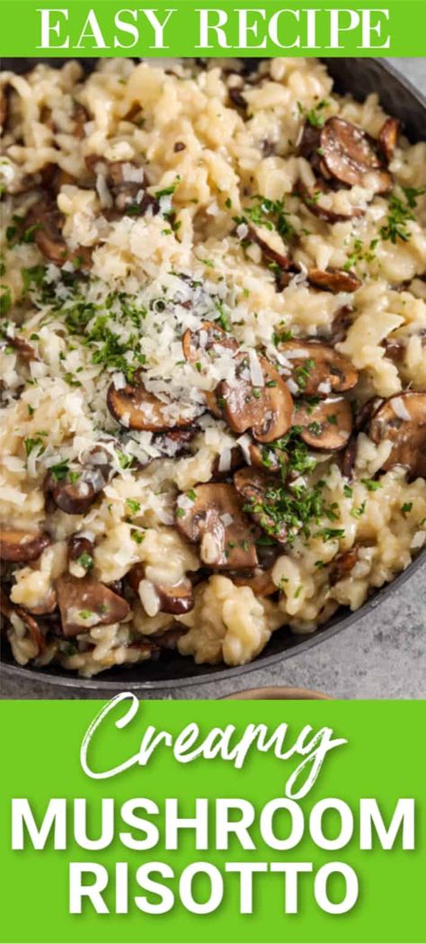 Creamy Risotto Recipes Mushroom, Risotto Vegetarian, Creamy Mushroom Risotto, Dessert Gourmet, Risotto Recipes Easy, Mushroom Risotto Recipes, Savory Sides, Risotto Recipe, Rice Side Dishes