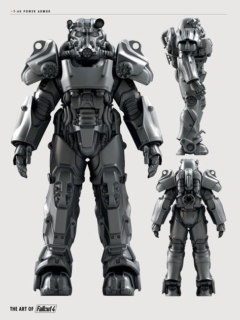 Fallout 4 Armour, Fallout 4 Power Armor, Fallout 4 Concept Art, T 60 Power Armor, Fallout Brotherhood Of Steel, Fallout Power Armor, Fallout Cosplay, Fallout Concept Art, Power Armour