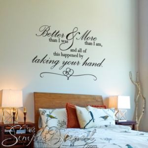 Bedroom Sayings, Quotes Bedroom Wall, Wall Art Quotes Bedroom, Wall Quotes Bedroom, Wall Sayings, Vinyl Wall Lettering, Bedroom Quotes, Romantic Wall Art, Vinyl Wall Quotes