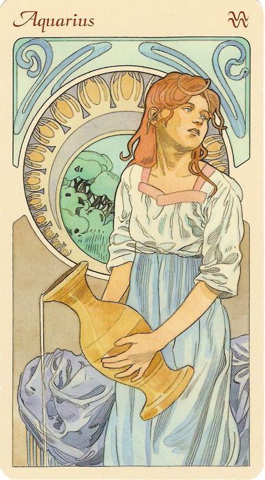 Alfons Maria Mucha, Art Nouveau Mucha, Aquarius Aesthetic, Aquarius Art, Alphonse Mucha Art, Mucha Art, Alfons Mucha, Art Nouveau Illustration, Astrology Art