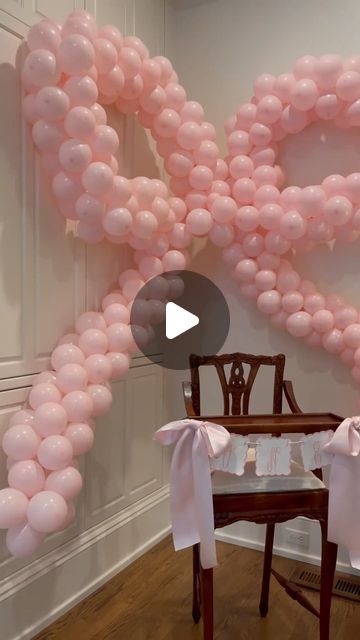 Kayla White | Home Design on Instagram: "Caroline’s first birthday party decor 💗 We went all-out girly for her big day! A vintage high chair, roses on roses and bows galore for our special girl.   Flowers @gracerosefarm  Bow balloon @the_balloonista   #birthdaypartydecor #girlsbirthdayparty #firstbirthdayparty #girlyparty #roses #pinkroses #interiordesign #ourhickoryhouse" Pink Bow Decorations Party Ideas, First Bday Decoration Ideas At Home, Girls Just Wanna Be One Birthday, First Bday Ideas Girl, Bow First Birthday Party, Bow Birthday Party Ideas, First Birthday Girl Decorations, White Home Design, 1 Year Birthday Party Ideas