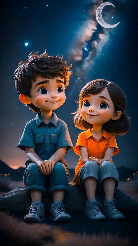 Cute Love Photos, Beautiful Profile Pictures, Cartoon Love Photo, Images Kawaii, तितली वॉलपेपर, Photo To Cartoon, Cartoon Character Pictures, Seni 3d, Cute Couple Drawings