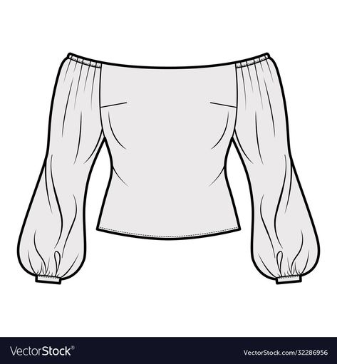 Blouses Drawing, Sleeves Fashion Illustration, Tops Flat Sketch, Ladies Top Designs Style, Blouse Flat Sketch, Tops Sketches, Top Flat Sketch, Blouse Sketch, Top Template