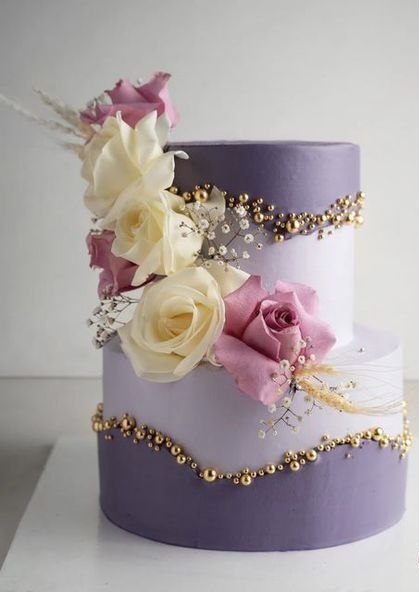 Mauve Birthday Cake, 2 Tier Birthday Cake For Women, 2 Tier Birthday Cake, Birthday Cake For Women, Cake For Women, Tier Birthday Cake, Tier Cakes, Tiered Cakes Birthday, Green Wedding Cake