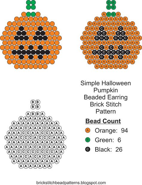 Brick Stitch Bead Patterns Journal: Simple Halloween Pumpkin #4 Brick Stitch Bead Patt... Diy Beaded Pumpkin Earrings, Halloween Loom Beading Patterns, Pumpkin Beaded Earrings, Halloween Pony Bead Patterns, Beaded Pumpkin Earrings, Halloween Beading, Halloween Earrings Beaded, Beaded Halloween, Halloween Beaded Jewelry