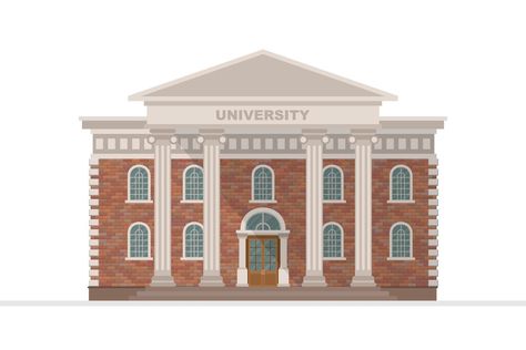 University building isolated Ancient Rome Architecture, Rome Buildings, University Building, Greece Architecture, Cartoon Building, Art University, Ad Illustration, Building Illustration, Ancient Greek Architecture