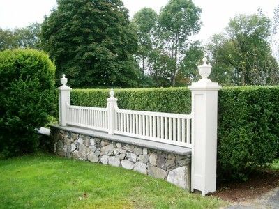 Vynal Fencing, Hedge Ideas, Bamboo Fencing, Stone Fence, Country Fences, Fence Designs, Fencing Ideas, Front Fence, Timber Fencing