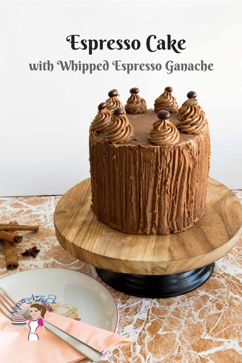 Whipped Espresso, Espresso Cake Recipe, Espresso Ganache, Cream Ganache, Cake Ganache, Classic Coffee Cake, Espresso Cake, Cake With Whipped Cream, Swiss Rolls