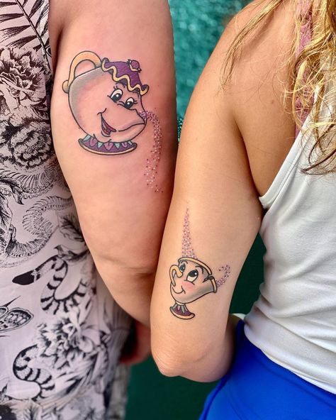 Matching Disney Tattoos, Chip Tattoo, Simbols Tattoo, Mommy Daughter Tattoos, Disney Inspired Tattoos, Disney Sleeve Tattoos, Maching Tattoos, Mom Daughter Tattoos, Couples Tattoo Designs