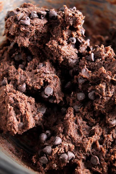 Chocolate Cookie Dough Edible, Edible Double Chocolate Cookie Dough, Chocolate Edible Cookie Dough, Edible Brownie Batter Cookie Dough, Brownie Batter Cookie Dough, Edible Dough, Edible Brownie Batter, Cookie Dough Vegan, Cookie Dough For One