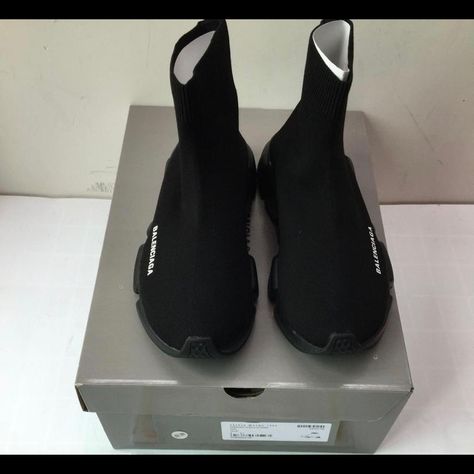 Balenciaga Speed Trainer Triple Black (2019, Most Updated Version) Retail: $795 Never Worn, Brand New Size 41, Size 8 Us Price Is Negotiable Got It For Christmas, No Receipt Shoes Balenciaga, Balenciaga Speed Trainer, Balenciaga Speed, Balenciaga Shoes, Triple Black, Got It, Balenciaga, Men's Shoes, Brand New