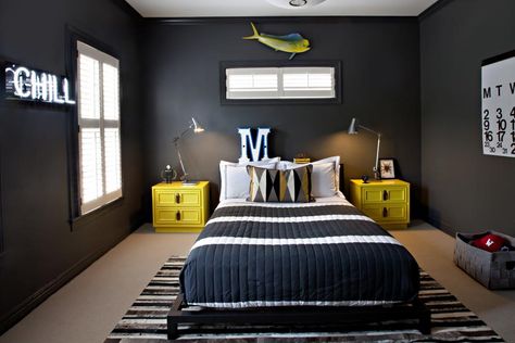 Colorful Teen Bedrooms | HGTV Boys Bed Room Ideas, Middle School Boy Room, Boys Bed Room, Teen Bedroom Colors, Boys Bedroom Colors, Teen Boy Bedroom Decor, Boys Bed, Mens Room Decor, Teenager Bedroom Boy