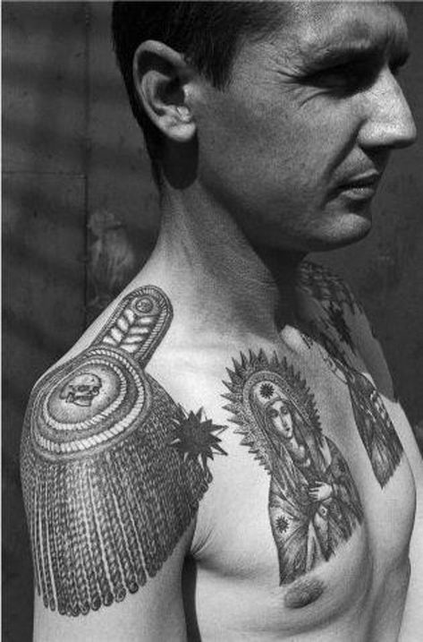 The Meanings Behind Common Russian Prison Tattoos Bratva Russian Tattoo, Russian Cathedral Tattoo, Three Skulls Tattoo, Russian Style Tattoo, Russian Tattoo Ideas, Prison Tattoo Meanings, Prison Tat, Mob Tattoo, Russian Prison Tattoos