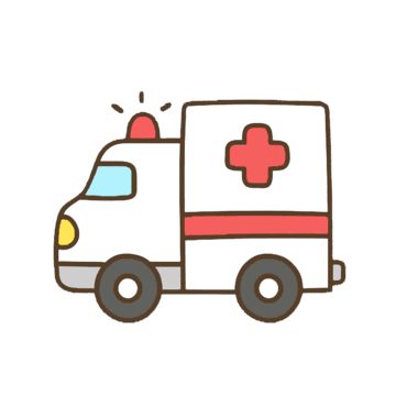 Ambulance Drawing Easy, Ambulance Tattoo, First Aid Cartoon, Car Cartoon Drawing, Cartoon Ambulance, Ambulance Drawing, Ambulance Illustration, Ambulance Clipart, Ambulance Craft