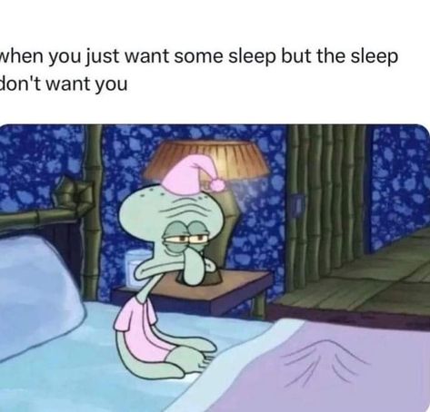 Tweet Funny, Insomnia Quotes, Wake Up Refreshed, Spongebob Funny, Sleep Aid, Spongebob Memes, Funniest Memes, Memes Humor, Relatable Post Funny