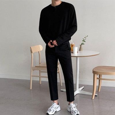 Minimalist Fashion Men, 150 Lbs, 110 Lbs, Streetwear Men Outfits, Light Blue Denim, Cotton Wool, Korean Street Fashion, Mens Streetwear, Long Sleeve Tee