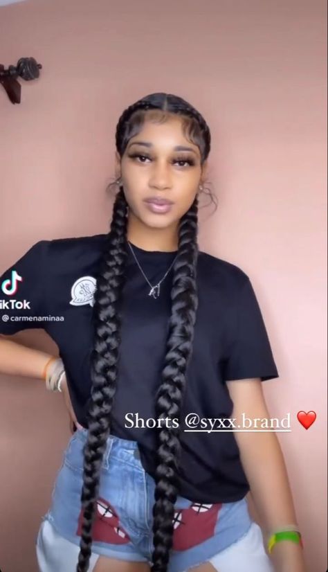 Two Straight Back Braids With Weave, 2 Braids To The Back With Weave, Two Braids Goddess Braids, 2 Cornrows With Weave, Two Braids Styles For Black Women, Two Braids To The Back With Weave, Black Women 2 Braid Hairstyles, 2 Braids Style For Black Women, 2 Long Braids Black Hair