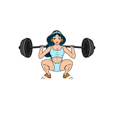 Gym Prints, Gym Princess, Gym Cartoon, Princess Training, Gym Graphics, Crossfit Wallpaper, Princess Workout, Black Bars, Fitness Wallpaper