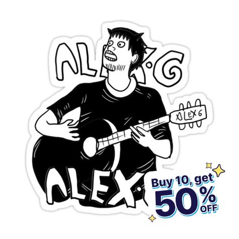 Decorate laptops, Hydro Flasks, cars and more with removable kiss-cut, vinyl decal stickers. Glossy, matte, and transparent options in various sizes. Super durable and water-resistant. Alex G music Alex G, Music Stickers, Christmas List, Good Music, Decorate Laptops, Kiss Cut, Vinyl Decal Stickers, Vinyl Decal, Kiss