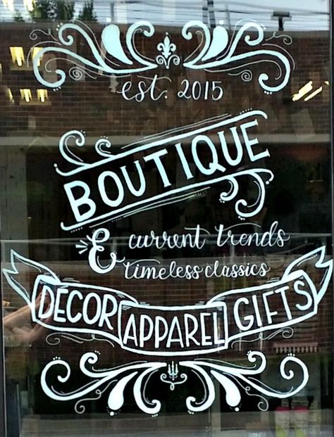 Lettered shop window Retail Window Painting Ideas, Store Window Painting Ideas, Workshop Space Design, Storefront Art, Vintage Store Signs, Clean Juice, Window Lettering, Flat Window, Crystals Shop