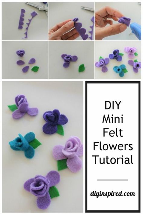 DIY No Sew Felt Flowers - Use them on different materials like fabric, paper, or plastic. Use them on hats, purses, headbands and barrettes and other accessories.  You can even use them on clothing, pillows, wreaths, or embellish a gift bag or box with them. Make Felt Flowers, Felt Flower Tutorial, Sew Felt, Baby Mobil, Felt Flowers Diy, Diy Flores, Diy Bebe, Flower Headbands, Bow Tutorial