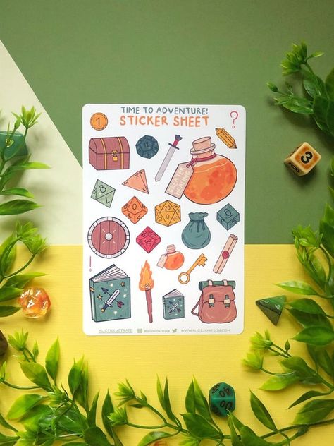 Bujo Scrapbook, Adventure Stickers, Note Taking Tips, Dnd Classes, Potion Bottle, Journal Diary, Bullet Journals, Treasure Chest, Journal Stickers