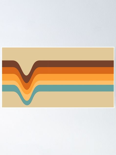 Retro Wall Stripes Paint Ideas, Yellow Brown Aesthetic, 70s Stripe Wall, Shadow Poster, 70’s House, 70s Stripes, Retro Colours, Bedroom Retro, Stripe Wall