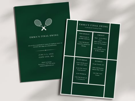 Tennis And Tequila Party, Perfect Match Tennis Bridal Shower Theme, Tennis Invitation, Padel Tournament Poster, Tennis Wedding, Tennis Birthday, Tennis Event, Tennis Party, Country Clubs