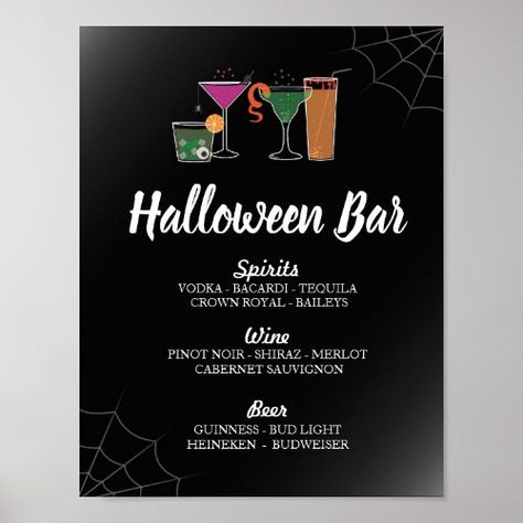 $12.85 | Bar Cocktails Gothic Halloween Sign Party Drinks | Halloween Gift | bar, wedding, poster, menu, bar sign, rustic bar sign, halloween bar sign, halloween poster, gothic, frame Halloween Drink Station, Halloween Party Bar, Bar Cocktails, Halloween Bar, Halloween Treats For Kids, Bar Poster, Cocktails Sign, S'mores Bar, Halloween Cocktails