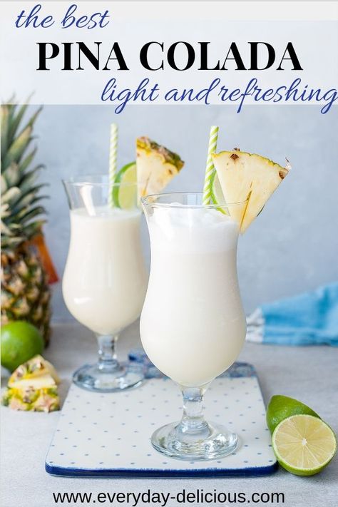 Best Pina Colada Recipe, Perfect Pina Colada Recipe, Colada Drinks, Pina Colada Cocktail, Pina Colada Drinks, Frozen Pina Colada, Pina Colada Recipe, Halloween Drinks Alcohol, Coconut Drinks