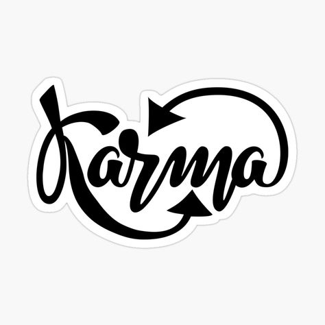 Karma Sticker, Karma Tattoo, Tshirt Quotes, Text Illustration, Silhouette Cameo Projects, Cameo Projects, Silhouette Art, Graffiti Lettering, T Shirts With Sayings