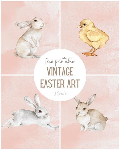 Vintage Easter Art Prints - U Create Printable Easter Pictures, Vintage Easter Printables, Camping Crafts For Kids, Charm Pack Quilt Patterns, Birthday Care Packages, Charm Pack Quilt, Cake Quilt, Heart Quilt Pattern, Layer Cake Quilts