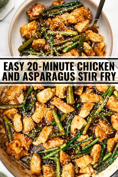 Easy 20-Minute Chicken and Asparagus Stir Fry - The Whole Cook Chicken And Asparagus Stir Fry, Asparagus Stir Fry, Chicken And Asparagus, Easy Stir Fry Recipes, Healthy Stir Fry, Stir Fry Recipes Chicken, Chicken Asparagus, Chicken Stir Fry, Vegetable Stir Fry