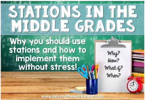 Science Stations, English Education, Middle School Math Classroom, Math Centers Middle School, Learning Stations, Ela Classroom, Middle School Reading, Secondary Math, 7th Grade Math