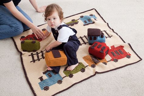 trains! Afghan Crochet Pattern, Character Blankets, Toddler Boy Toys, Crochet Toddler, Afghan Crochet, Baby Afghans, Crochet World, Afghan Pattern, Afghan Blanket