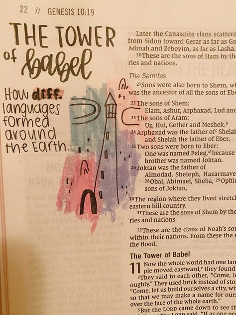 Gen 11 bible journaling Book Of Genesis Bible Journaling, Tower Of Babel Bible Journaling, Genesis 11 Bible Journaling, Genesis 10 Bible Journaling, Genesis 4 Bible Journaling, Genesis Journaling, Genesis Bible Journaling, Bible Journaling Genesis, Bible Recap